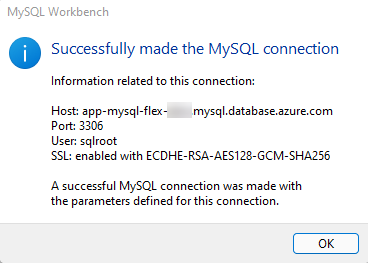 Successful MySQL connection