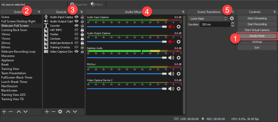 obs studio mode